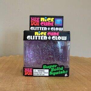 Nee Doh Purple Glitter & Glow Cube
